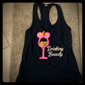 Funny racer back tank, size M